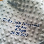 Embroidered baby blanket