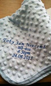 Embroidered baby blanket