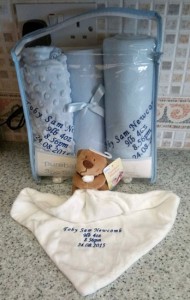 Embroidered new born gift set