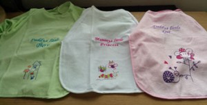 Embroidered baby bibs