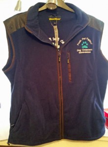 Embroidered body warmer with company logo