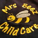 Embroidered company logo