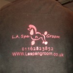 Embroidered fleece with company advert