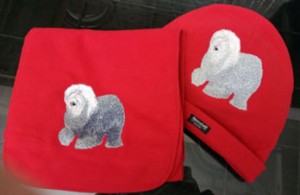 Embroidered hat and scarf set