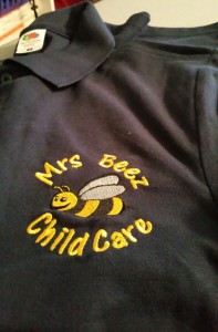 Embroidered polo shirt with company logo