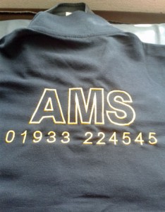 Embroidered polo shirt with company logo